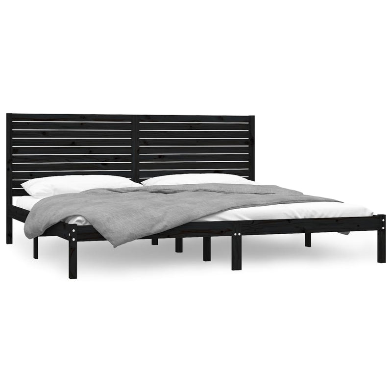 Bedframe massief hout zwart 180x200 cm 6FT Super King