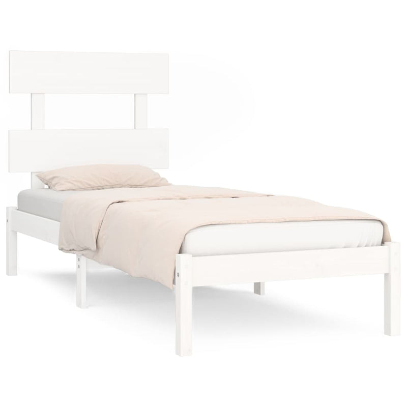 Bedframe massief hout wit 90x190 cm 3FT6 Single