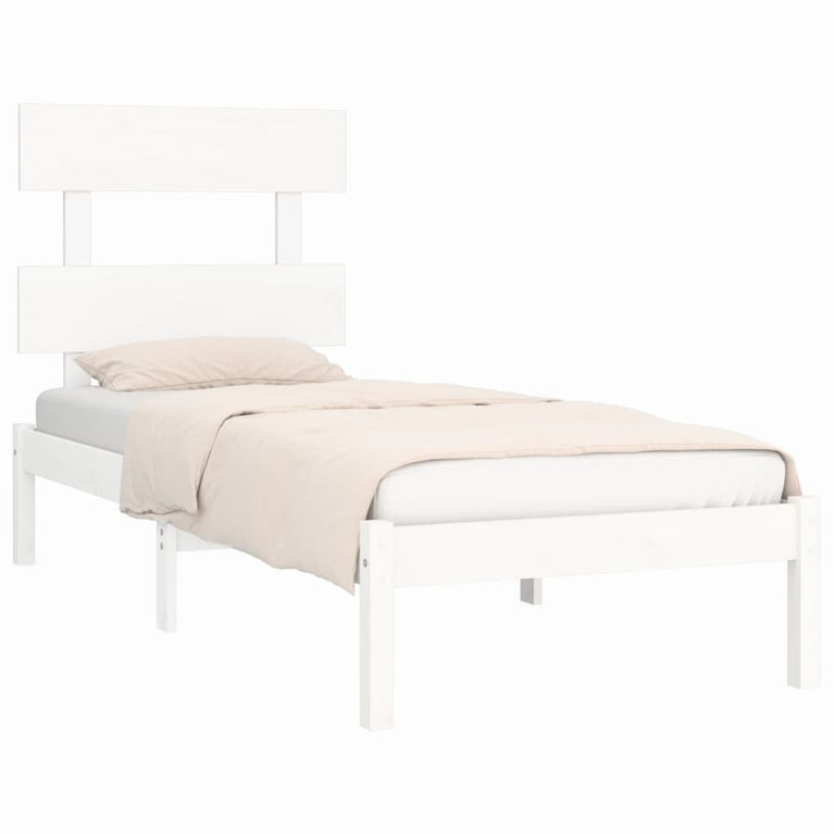 Bedframe massief hout wit 90x190 cm 3FT6 Single