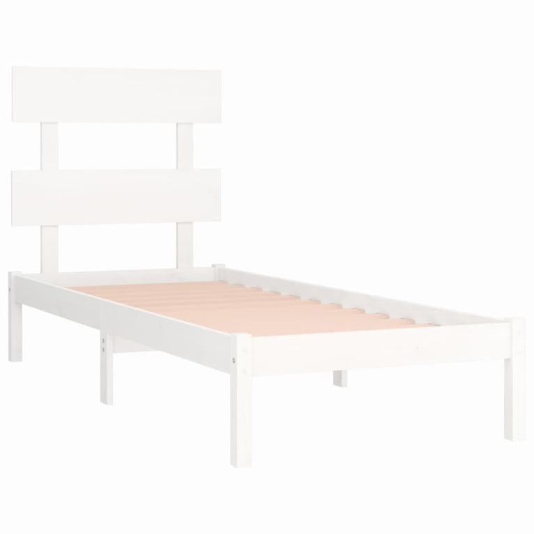 Bedframe massief hout wit 90x190 cm 3FT6 Single