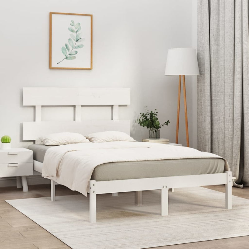 Bedframe massief hout wit 120x190 cm 4FT Small Double