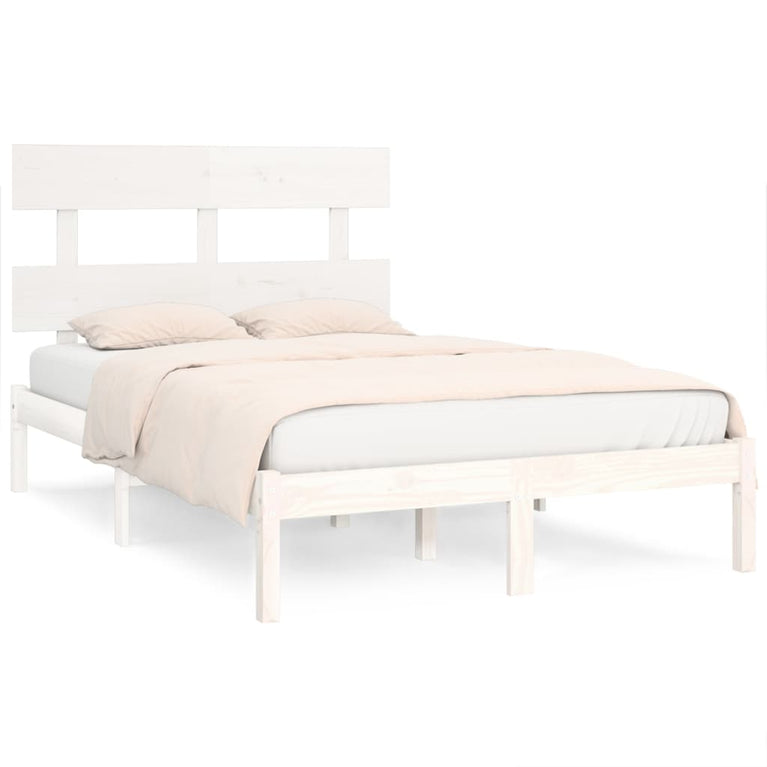 Bedframe massief hout wit 140x200 cm