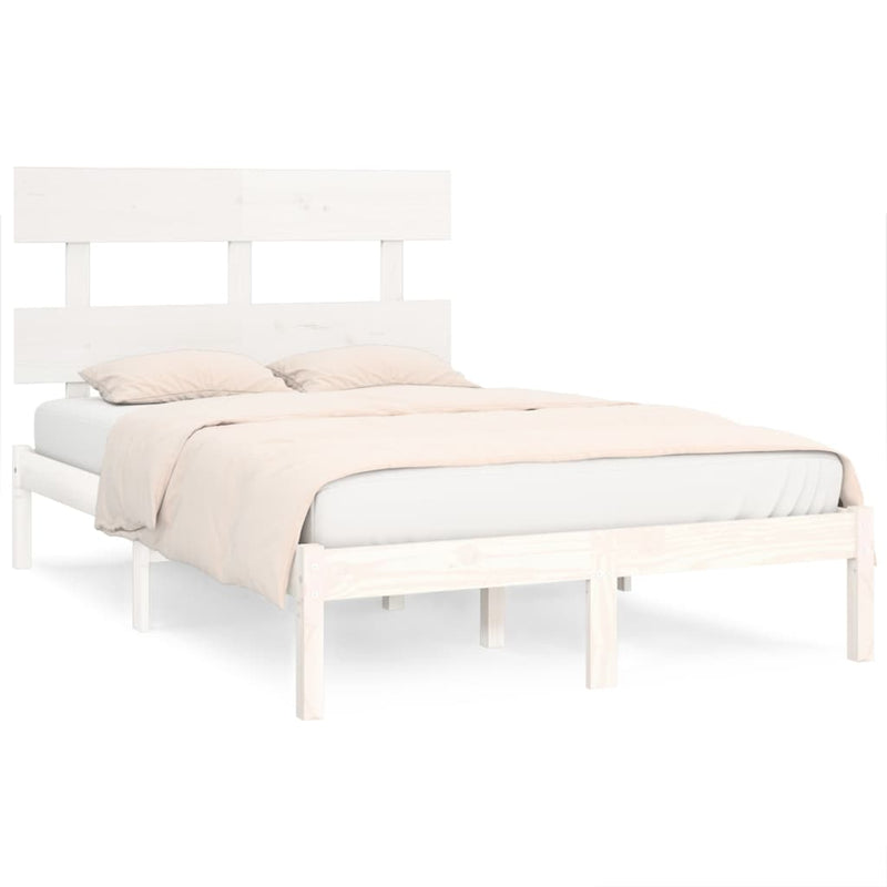 Bedframe massief hout wit 140x200 cm