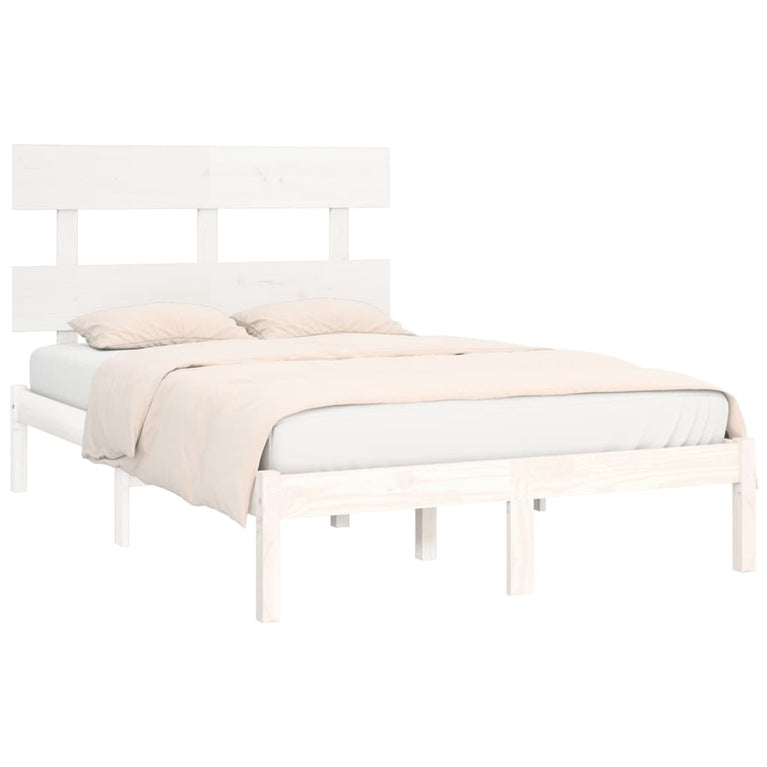 Bedframe massief hout wit 140x200 cm
