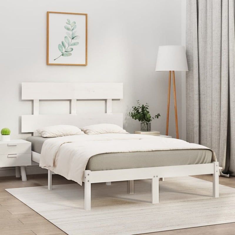 Bedframe massief hout wit 140x200 cm