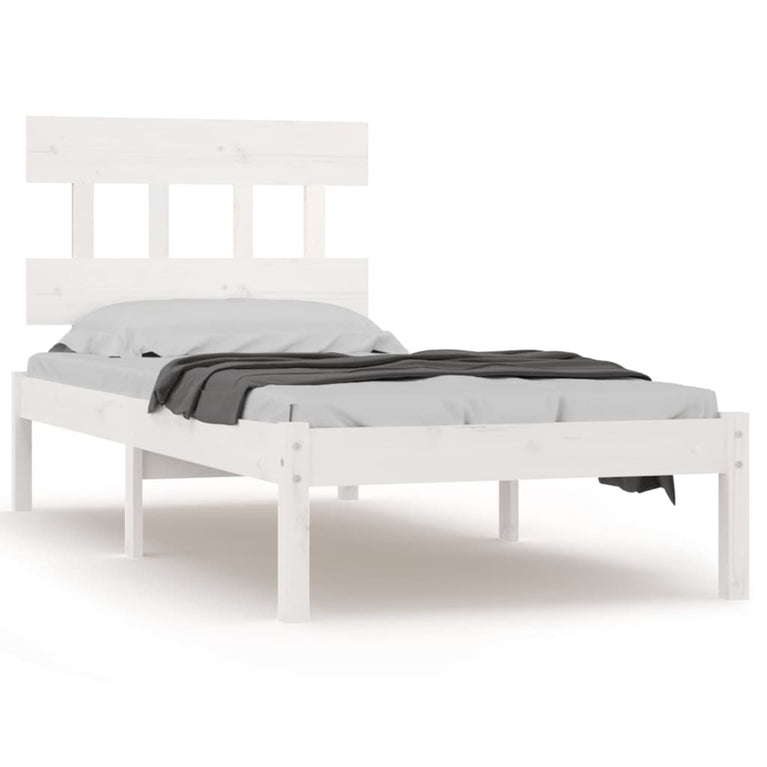 Bedframe massief hout wit 90x190 cm 3FT6 Single