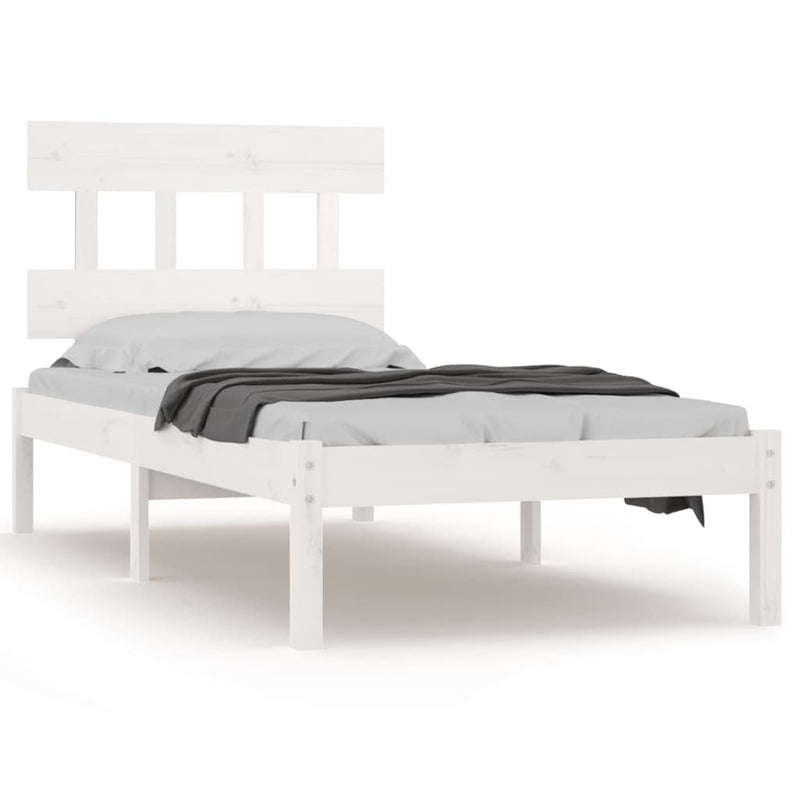 Bedframe massief hout wit 90x190 cm 3FT6 Single