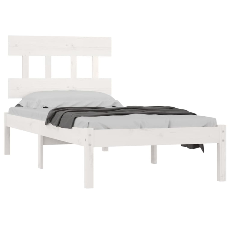 Bedframe massief hout wit 90x190 cm 3FT6 Single