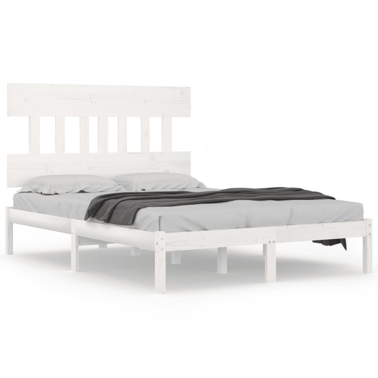 Bedframe massief hout wit 120x190 cm 4FT Small Double