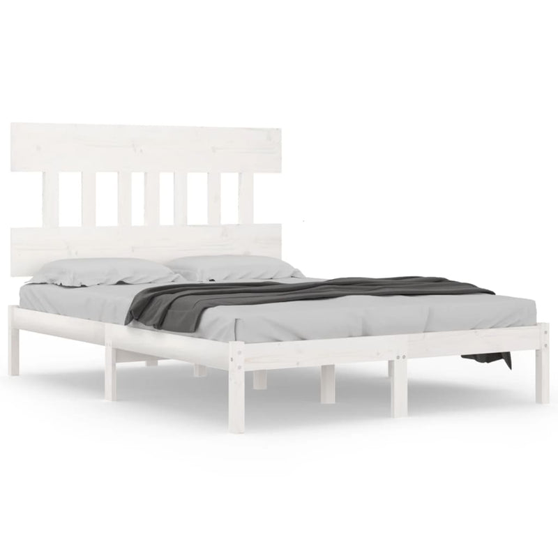 Bedframe massief hout wit 120x200 cm