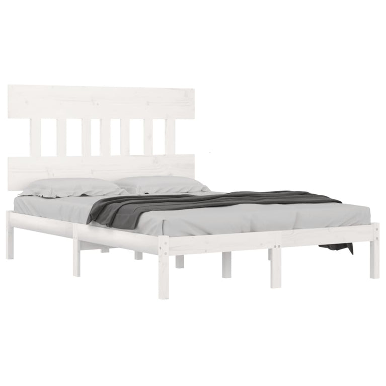 Bedframe massief hout wit 140x200 cm