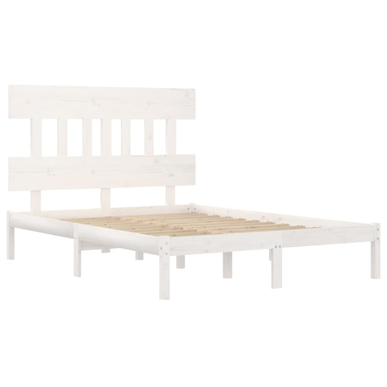 Bedframe massief hout wit 140x200 cm
