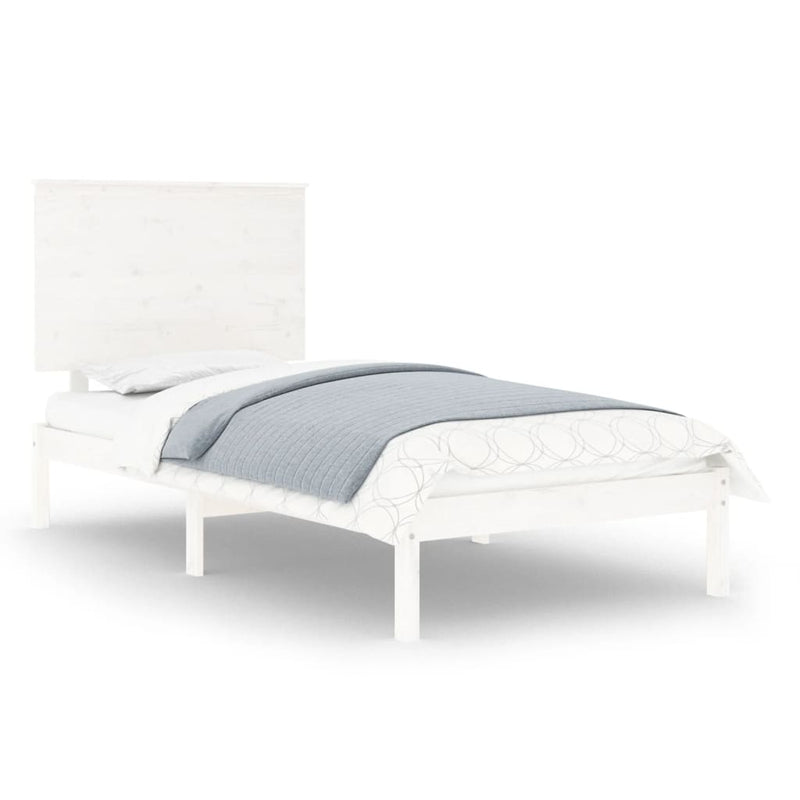 Bedframe massief hout wit 75x190 cm 2FT6 Small Single