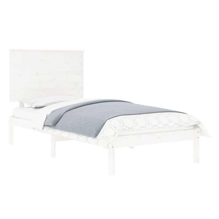 Bedframe massief hout wit 75x190 cm 2FT6 Small Single