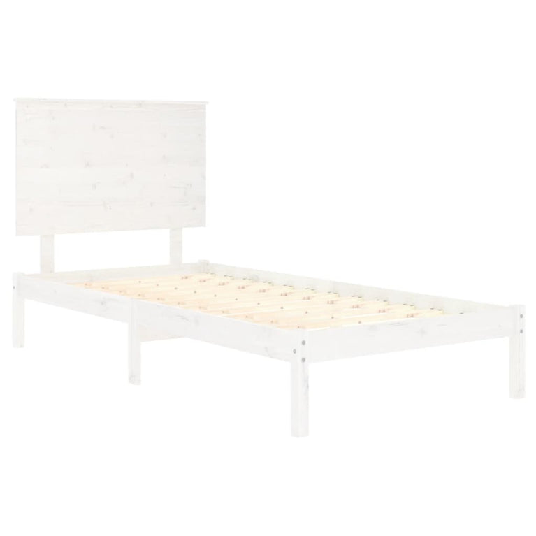 Bedframe massief hout wit 75x190 cm 2FT6 Small Single