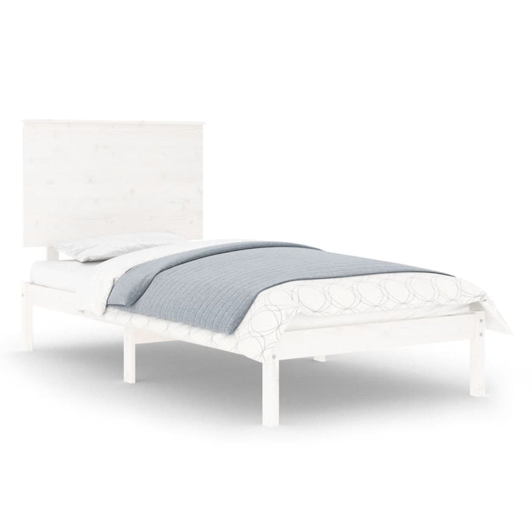 Bedframe massief hout wit 90x190 cm 3FT Single