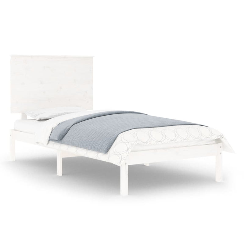Bedframe massief hout wit 90x190 cm 3FT Single