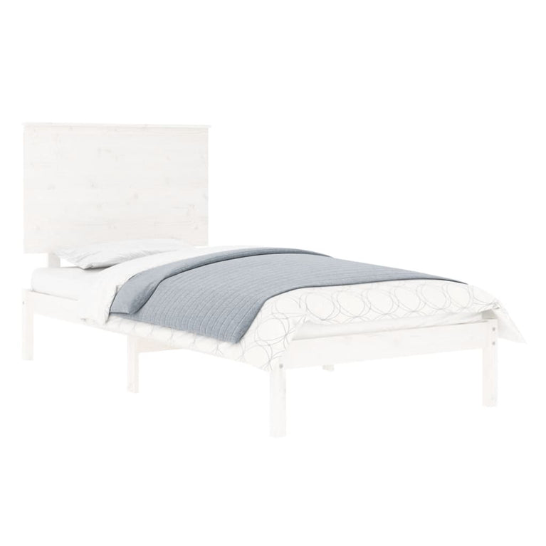 Bedframe massief hout wit 90x190 cm 3FT Single