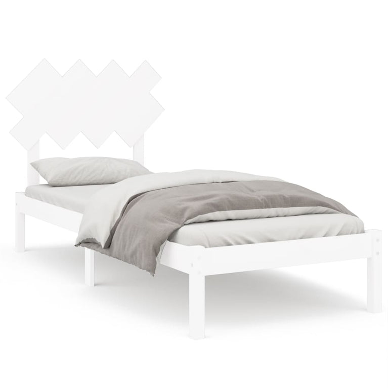 Bedframe massief hout wit 90x190 cm 3FT Single
