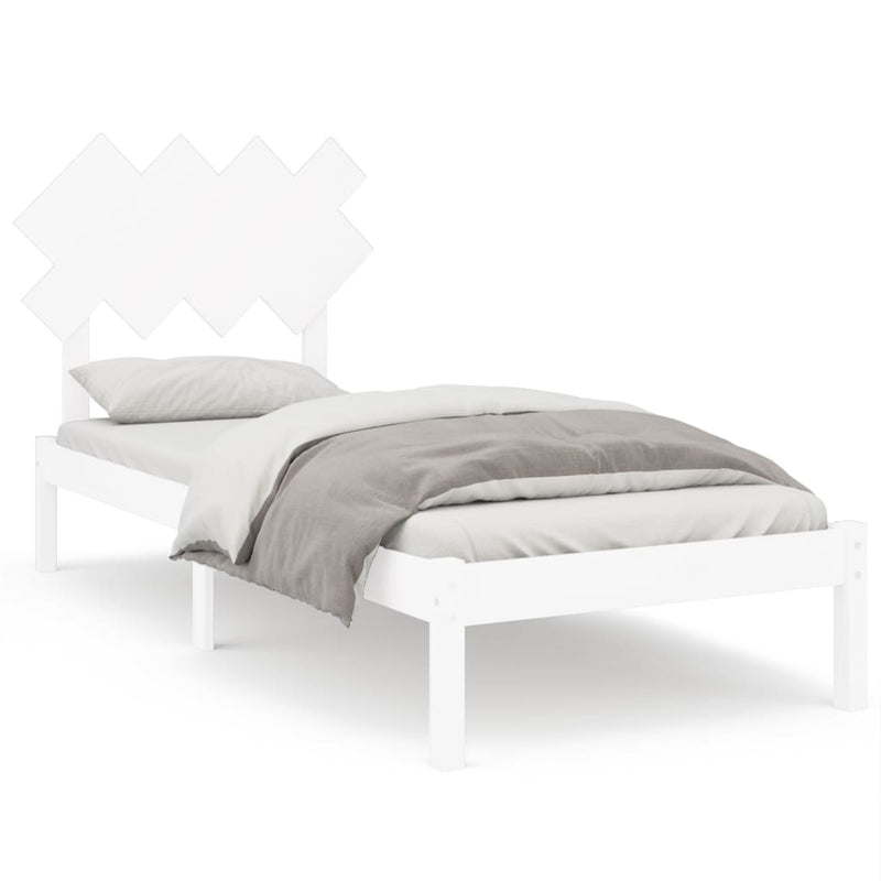 Bedframe massief hout wit 90x190 cm 3FT Single