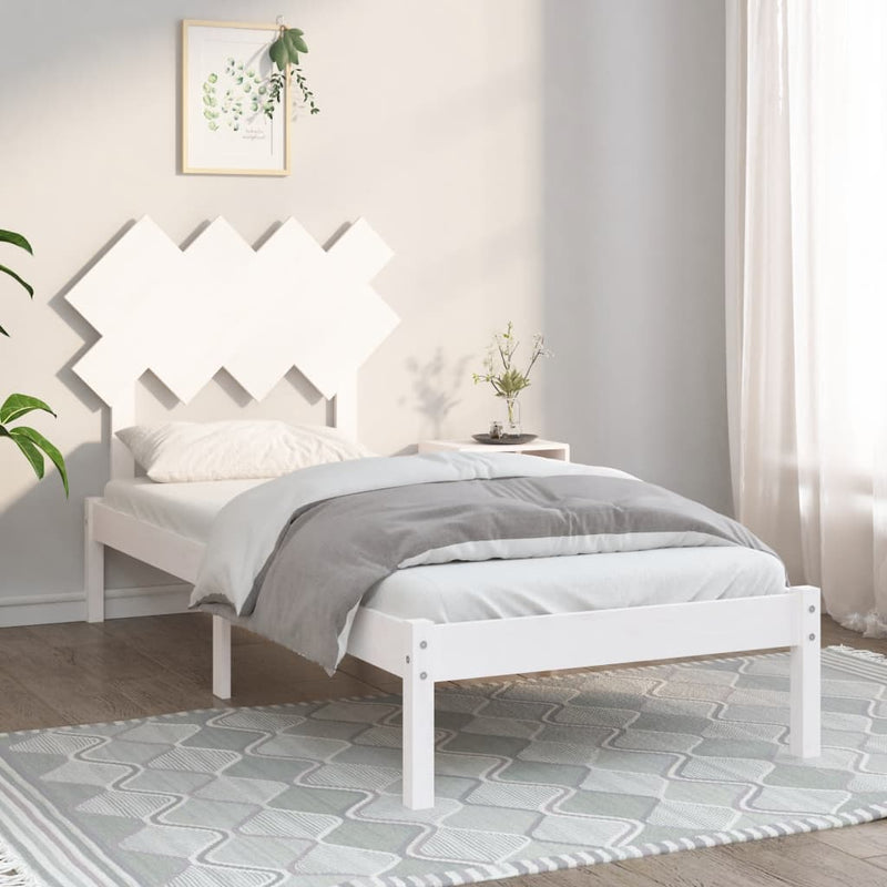Bedframe massief hout wit 90x190 cm 3FT Single