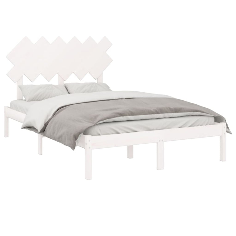 Bedframe massief hout wit 120x190 cm 4FT Small Double