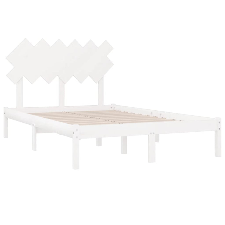 Bedframe massief hout wit 120x190 cm 4FT Small Double