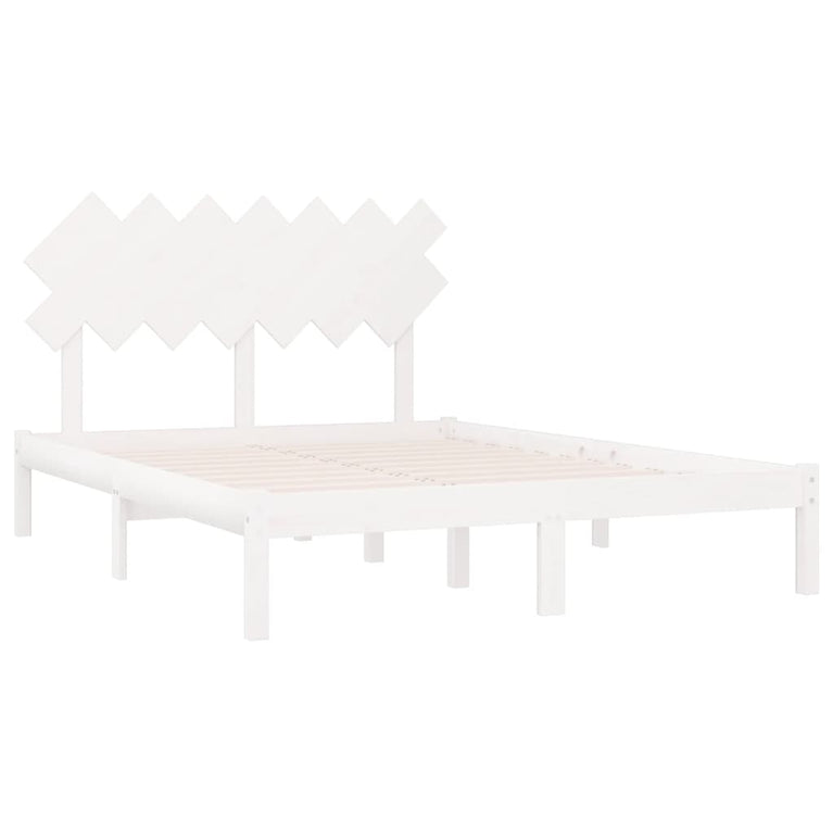 Bedframe massief hout wit 140x200 cm