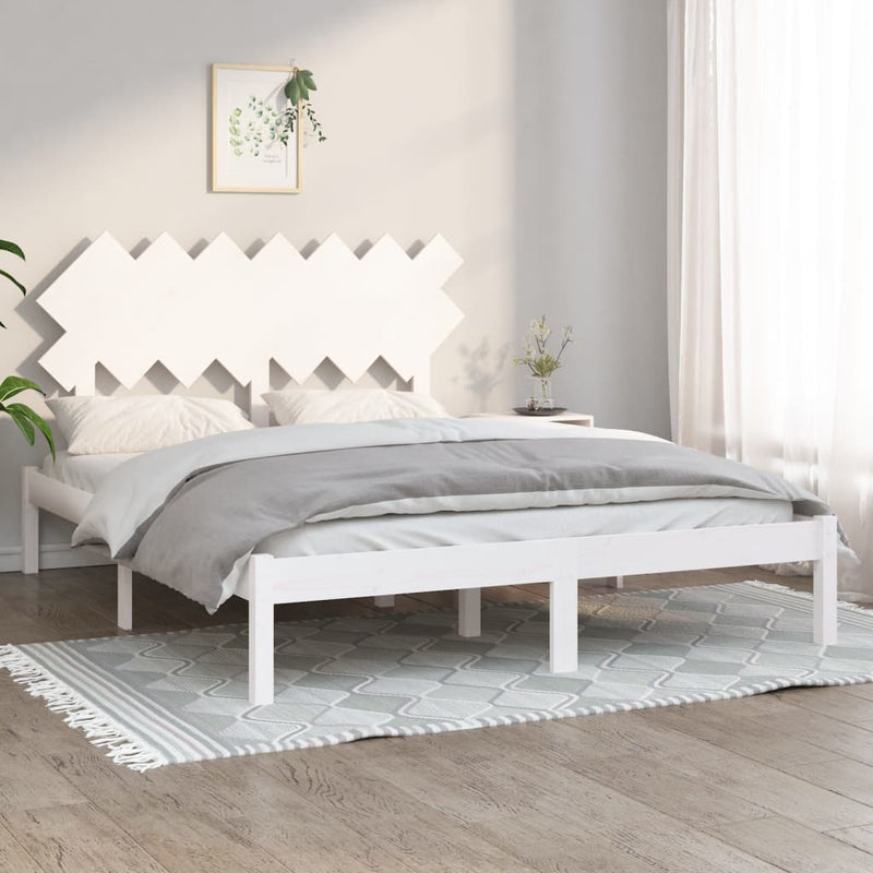 Bedframe massief hout wit 140x200 cm