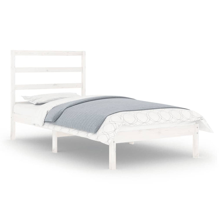 Bedframe massief hout wit 75x190 cm 2FT6 Small Single