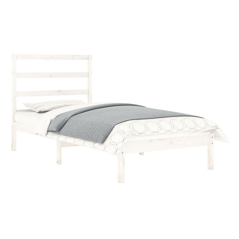Bedframe massief hout wit 75x190 cm 2FT6 Small Single