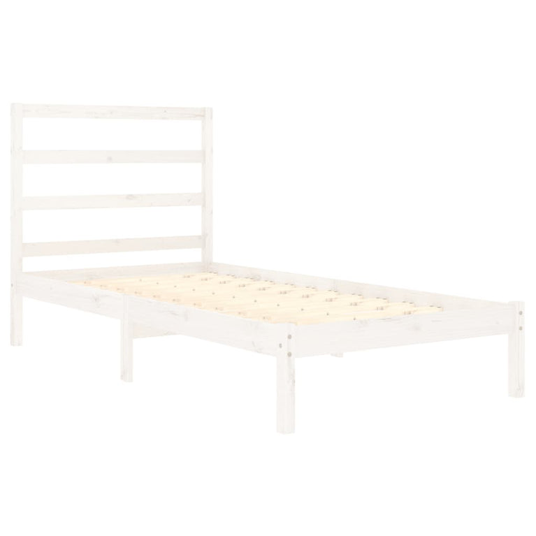 Bedframe massief hout wit 75x190 cm 2FT6 Small Single