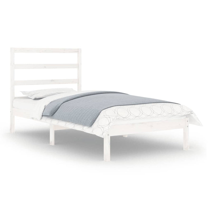 Bedframe massief hout wit 90x190 cm 3FT Single