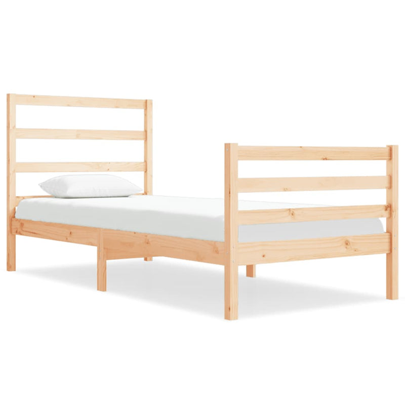 Bedframe massief grenenhout zwart 75x190 cm Small Single