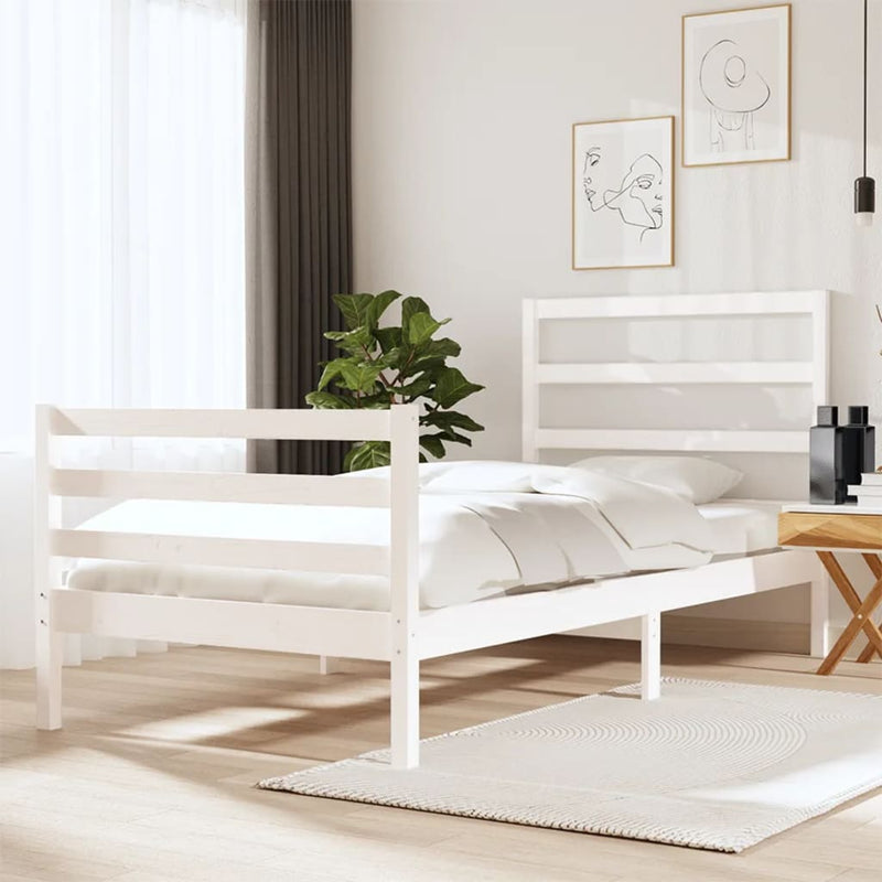 Bedframe massief grenenhout wit 75x190 cm 2FT6 Small Single