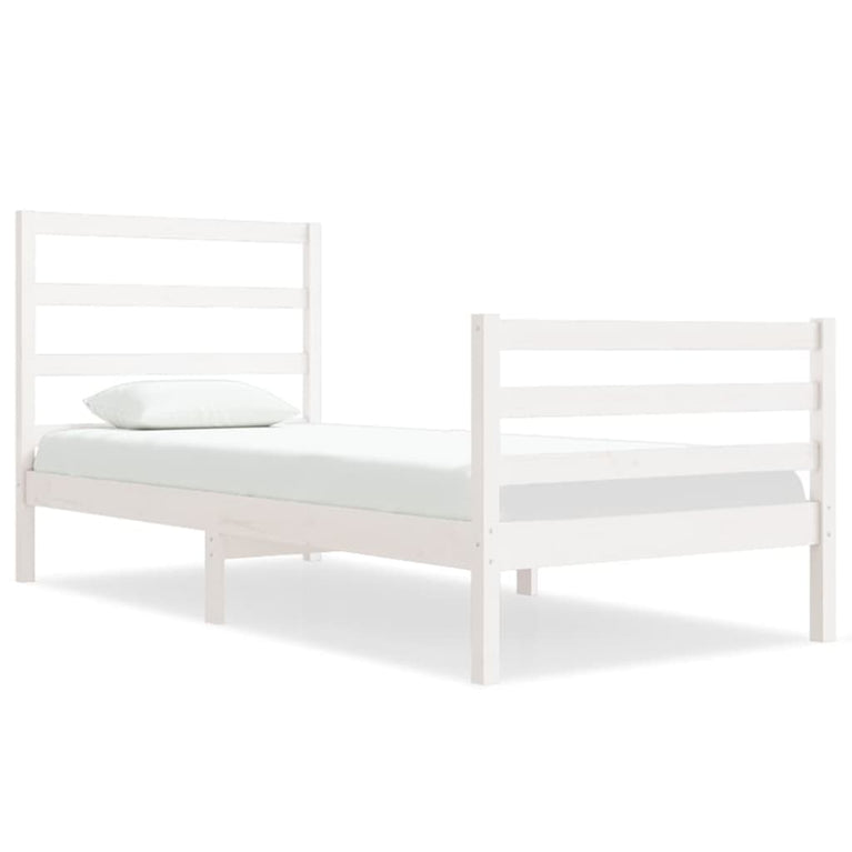 Bedframe massief grenenhout wit 90x190 cm 3FT Single