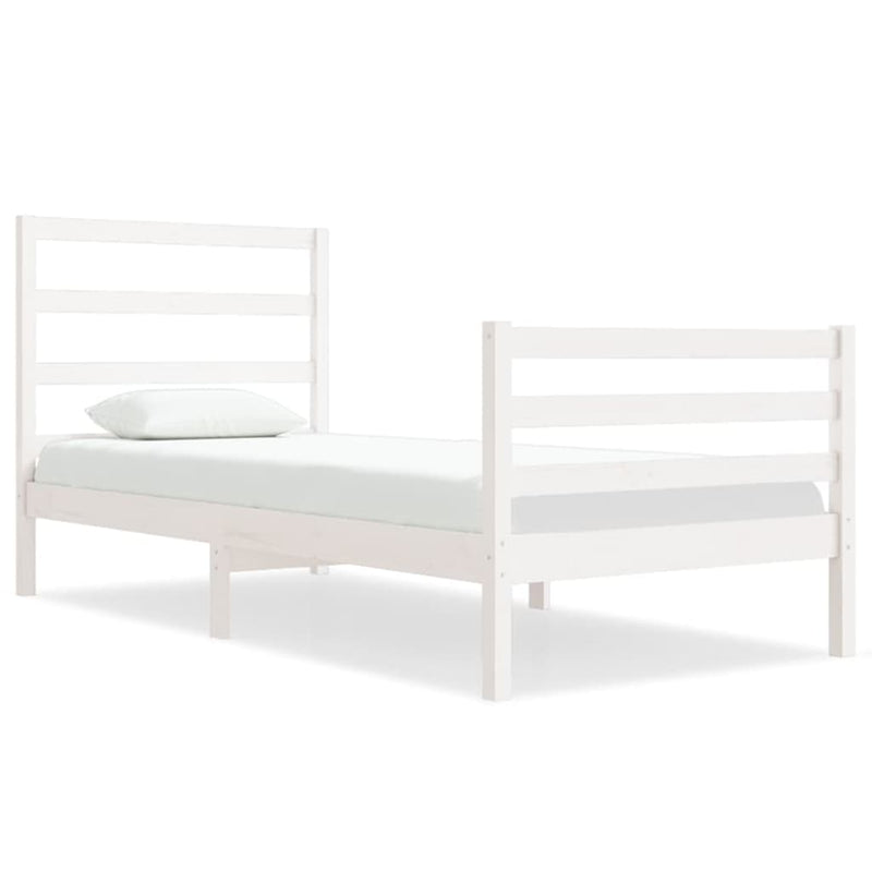 Bedframe massief grenenhout wit 90x190 cm 3FT Single