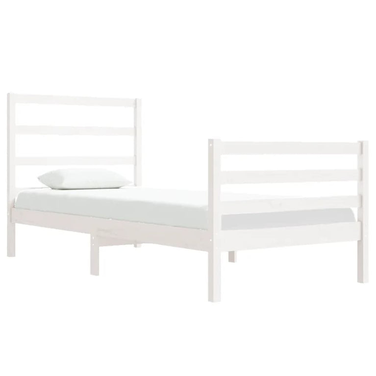 Bedframe massief grenenhout wit 90x190 cm 3FT Single
