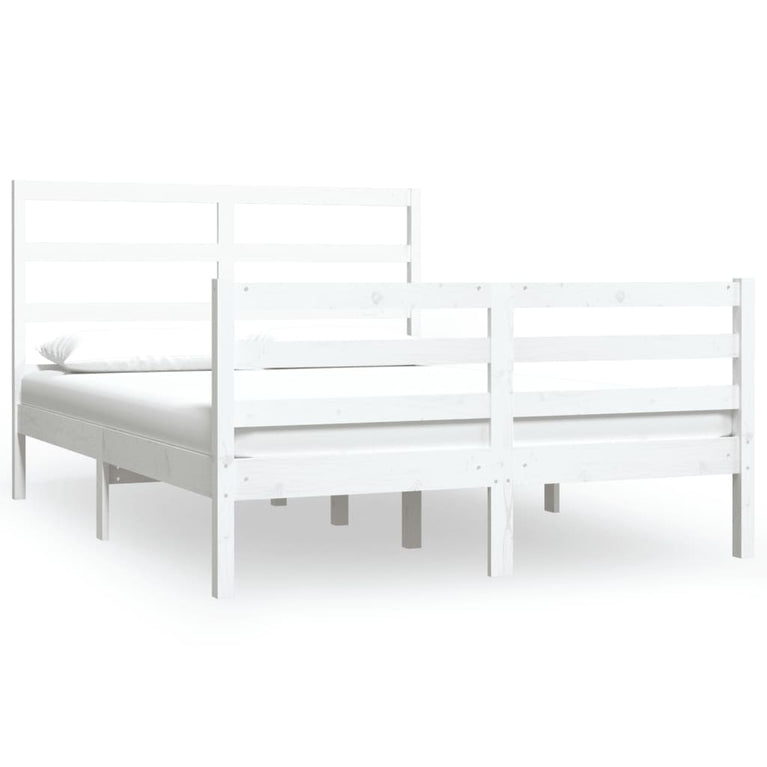 Bedframe massief grenenhout wit 120x190 cm 4FT Small Double