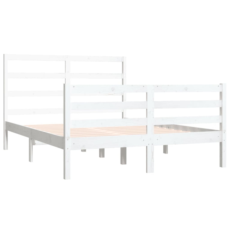 Bedframe massief grenenhout wit 120x190 cm 4FT Small Double