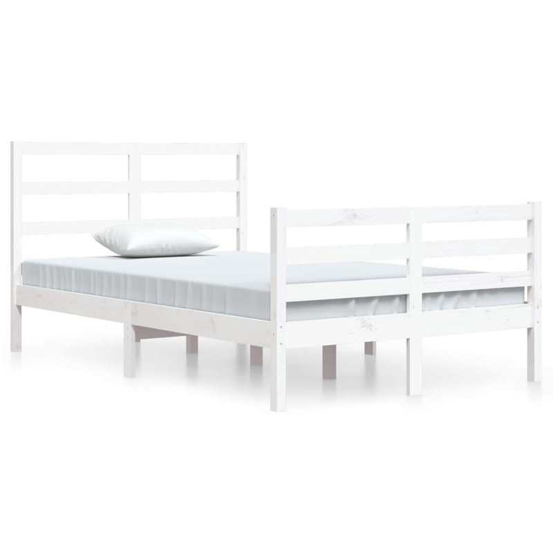 Bedframe massief grenenhout wit 120x200 cm
