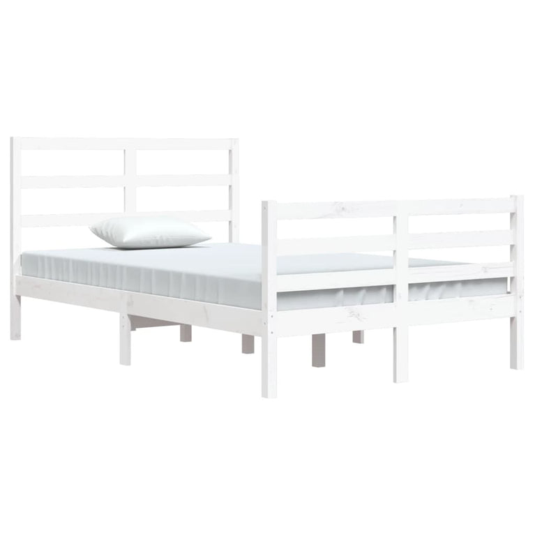 Bedframe massief grenenhout wit 120x200 cm