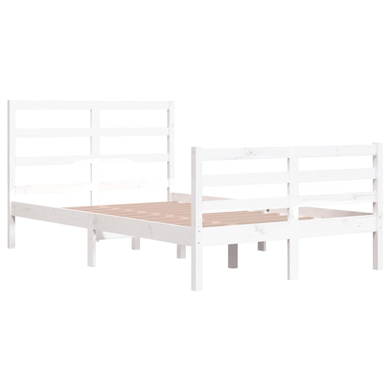 Bedframe massief grenenhout wit 120x200 cm