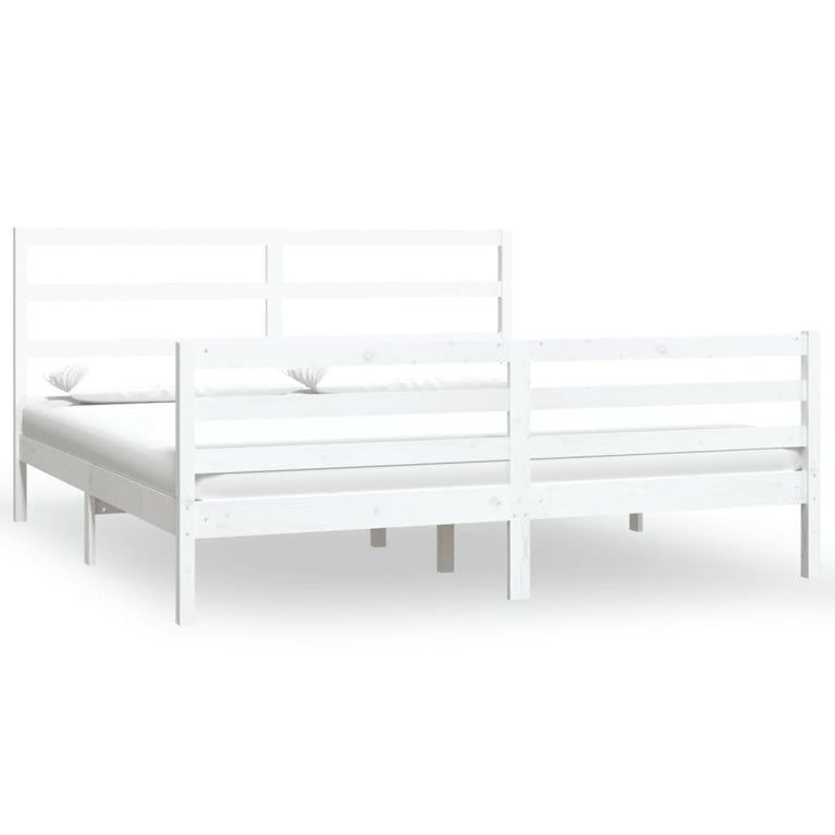 Bedframe massief grenenhout wit 180x200 cm 6FT Super King