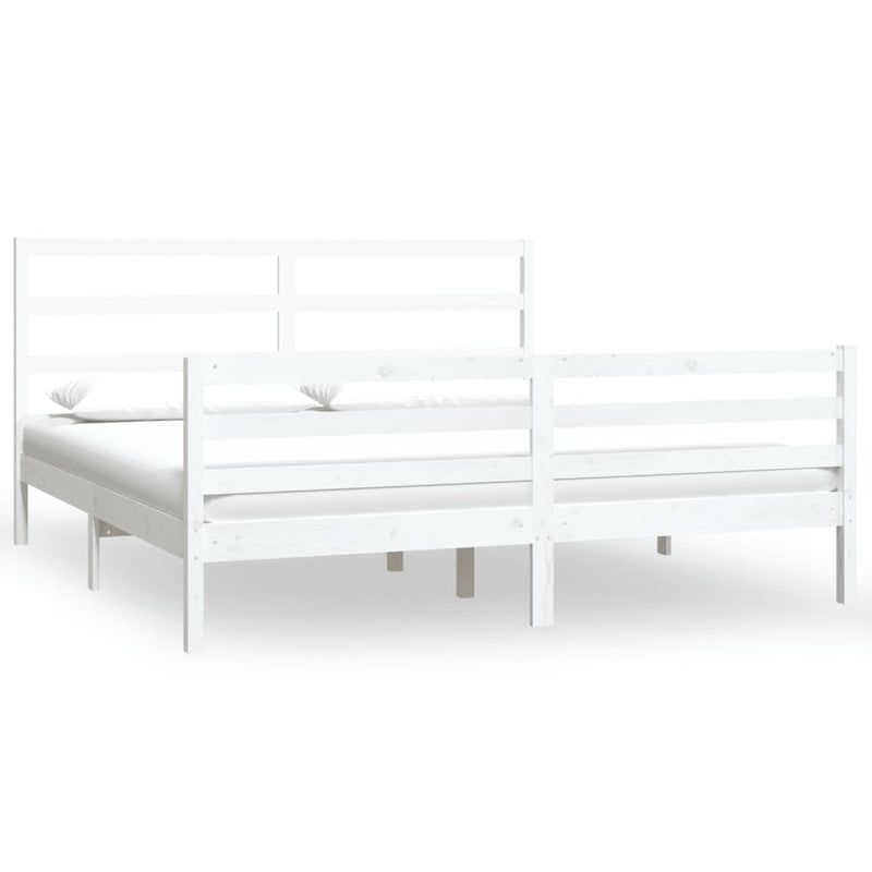 Bedframe massief grenenhout wit 180x200 cm 6FT Super King