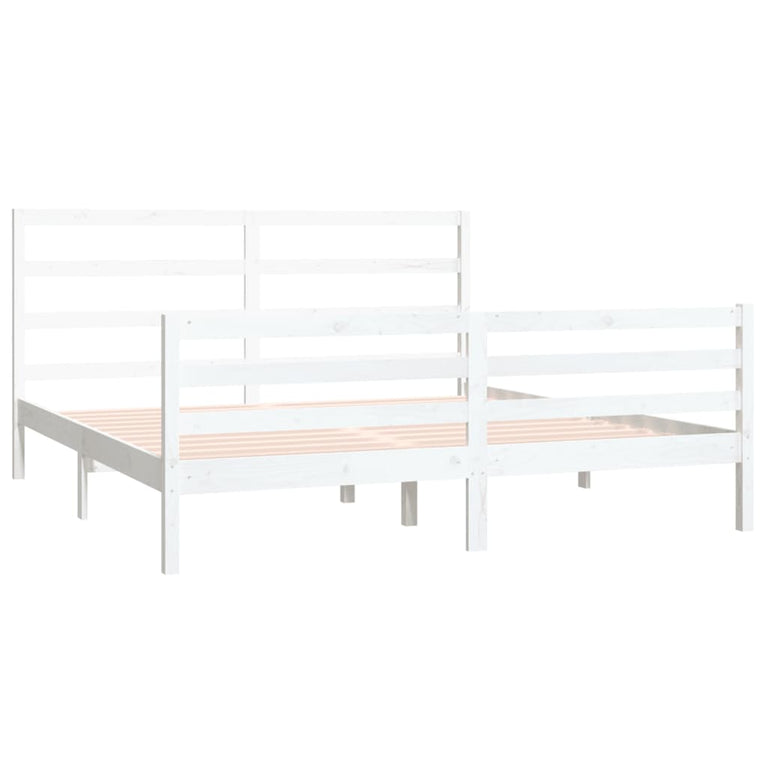 Bedframe massief grenenhout wit 180x200 cm 6FT Super King