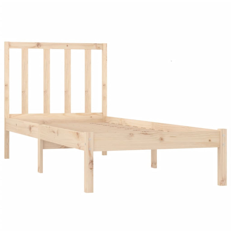 Bedframe massief grenenhout zwart 75x190 cm Small Single