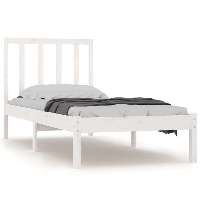 Bedframe massief grenenhout wit 90x190 cm 3FT Single
