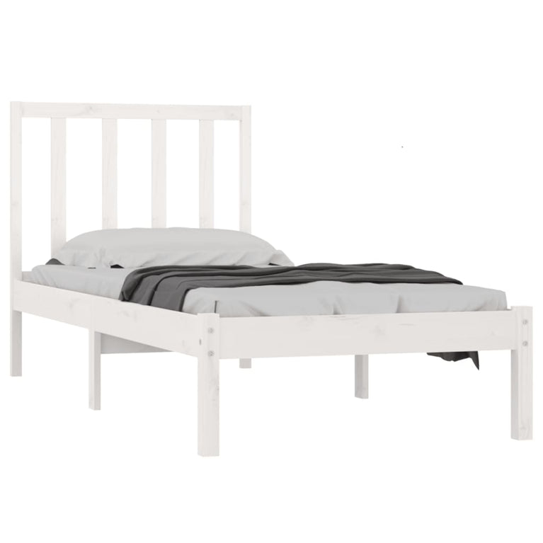 Bedframe massief grenenhout wit 90x190 cm 3FT Single