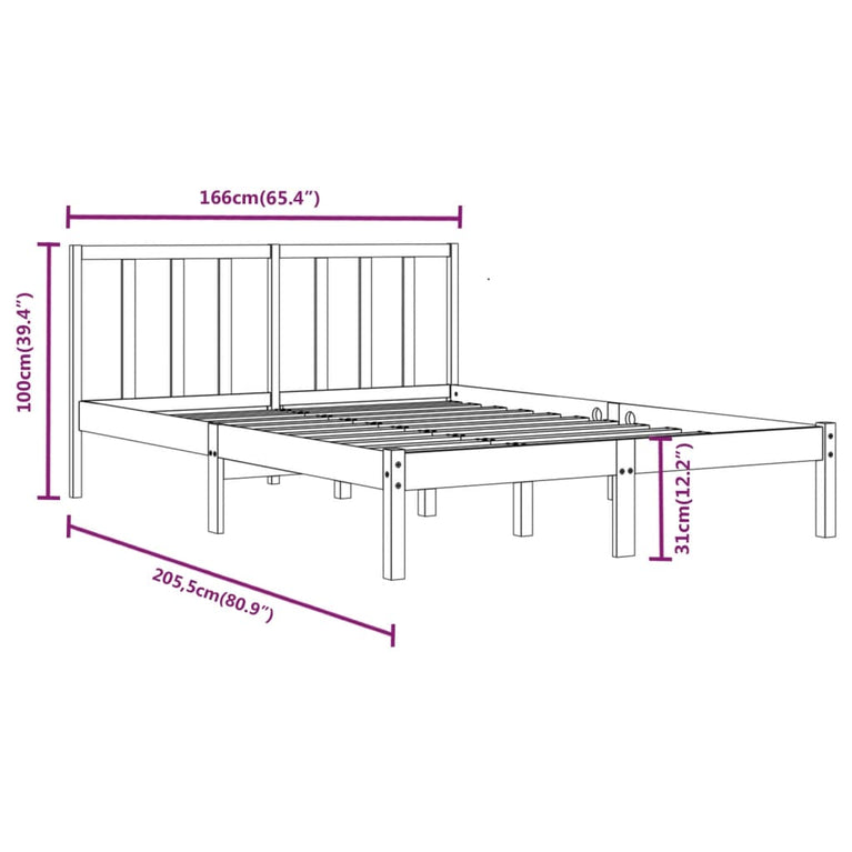 Bedframe massief grenenhout 160x200 cm